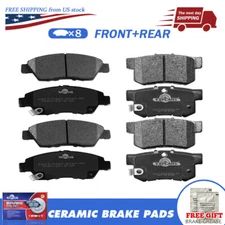 Front+Rear Ceramic Disc Brake Pads For 2002-2006 Acura RSX 2004-2005 Honda Civic