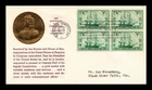 DR JIM STAMPS US COVER USS CONSTITUTION FDC SCOTT 951 BLOCK OF 4 FULTON CACHET