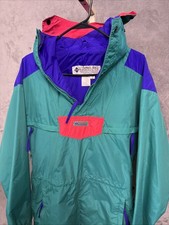 Rare Vintage 90 s Columbia Ski Jacket Retro Neon Teal Purple Mens Sz XS READ