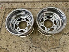Vintage Pair (2) VW baja bug , dune buggy , chrome 15x10  wheels, made in usa.