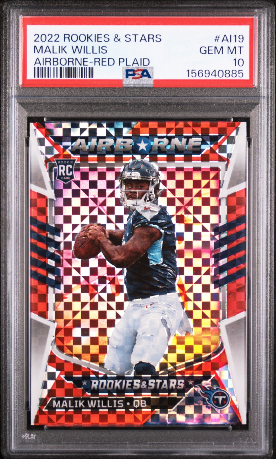 Malik Willis Panini Rookies & Stars Airborne #AI19 Red Plaid