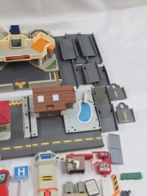 Vintage Micro Machines City Playset Lot Buildings Roads Vehicles Airport Garage