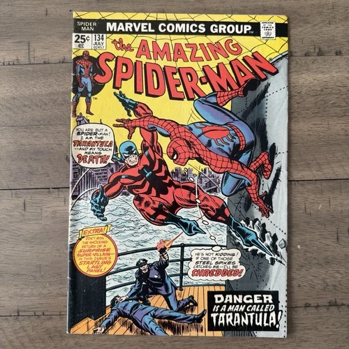 Amazing Spider-Man #134 1st Tarantula, Punisher app 1974 MVS Intact est VG/VG+