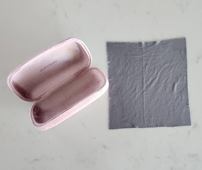 Miu Miu Pink Velvet Hard Clamshell Eyeglass Sunglasses Case  display picture 3