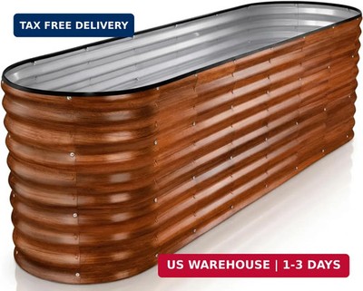 Plant & Plot Galvanized Raised Garden Beds Outdoor // 8×2×2 ft Planter Raised Be