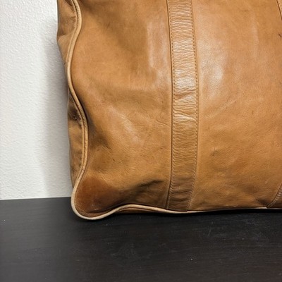 Vintage Rare 80s LL Bean Leather Tote Boat Bag Zip Brown Tan | eBay