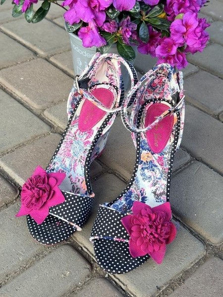 Women Ruby Shoo Heels Multicolor Textile 38