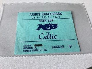 Aarhus v Celtic UEFA Ticket 1983