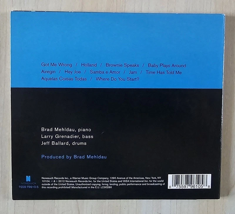 CD BRAD MEHLDAU TRIO Where do you start 9796105 JAZZ EXCELLENT ETAT - Photo 2/2