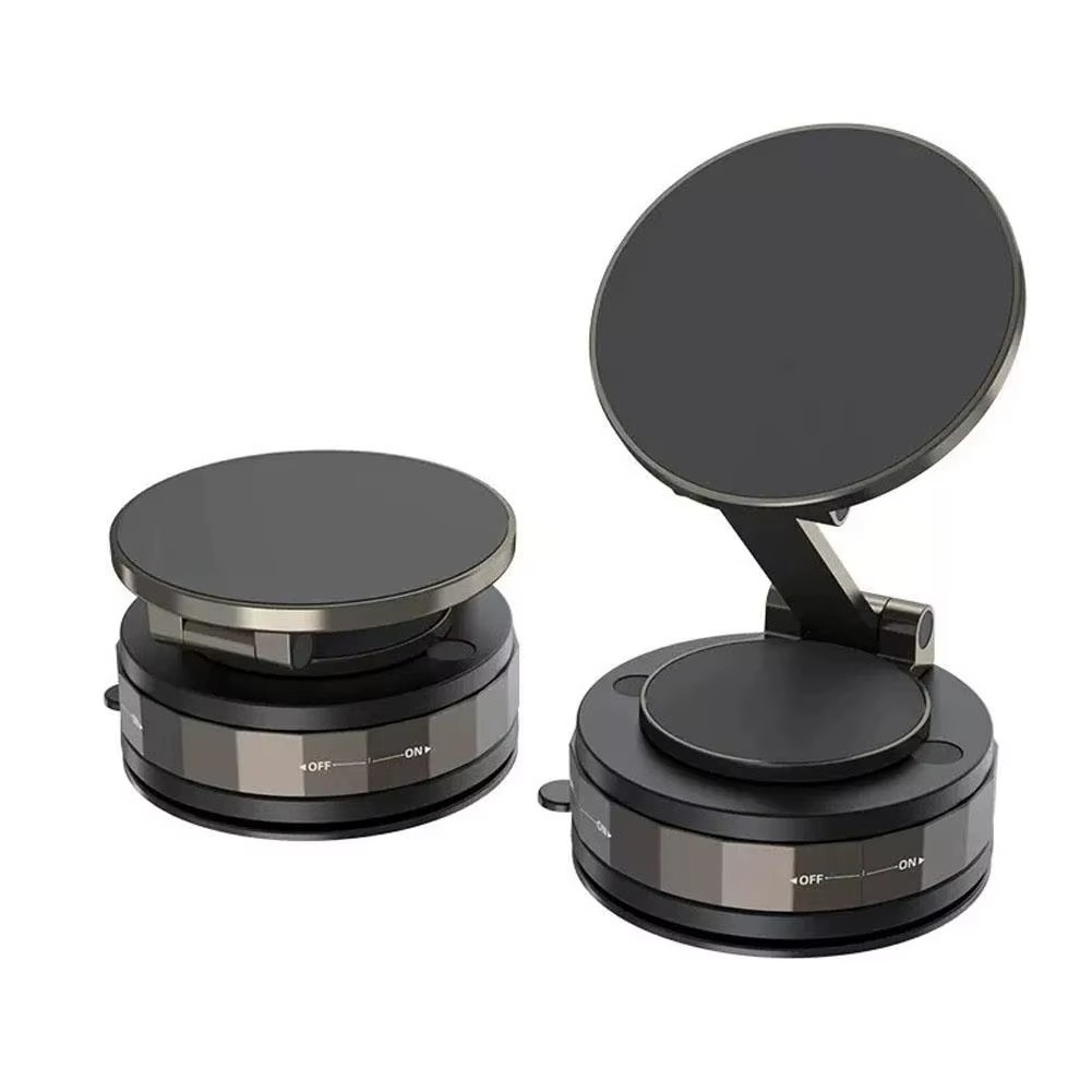 360° Vacuum Magnetic Phone Holder - Suction Cup Car Mount with Foldable Stand