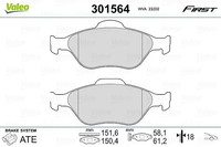 Valeo Bremsbelagsatz, Scheibenbremse Vorderachse U.A. FüR Ford, Mazda