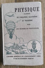 Livre Scolaire Ancien Physique 1952