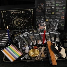 Witchcraft Supplies Kit 132 PCS, Wiccan Supplies and Tools, Including Classic