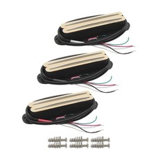 OriPure Dual Rail Cream Alnico 5 ST Guitar N+M+B Pickup Mini Humbucker Set