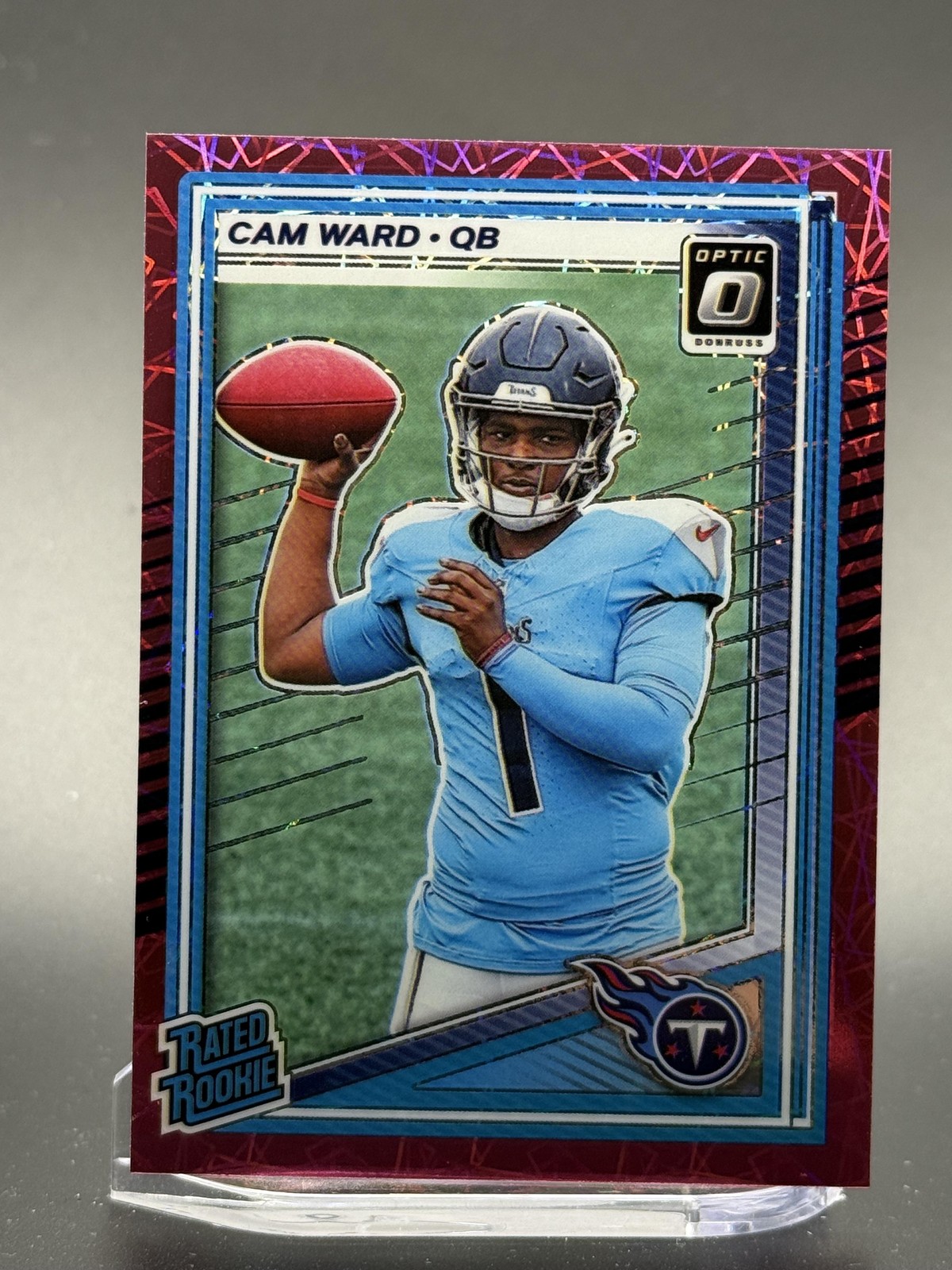 Cam Ward 2025 Donruss Optic #293 Pink Velocity /99 SP Rookie Titans