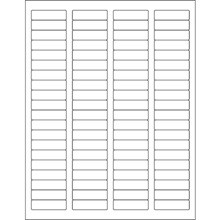 1 3/4 x 1/2" White Rectangle Laser Labels-80 Labels per Sheet-8000 per Case