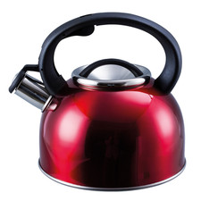 Whistling Kettle Stainless Steel Red 2.5L Liberty For Camping Caravan
