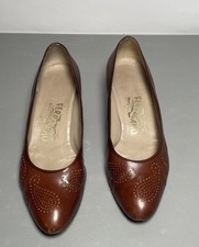Vintage FERRAGAMO SALVATORE FLORENCE Women s Brown Pumps Size 9.5 B