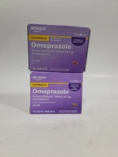 2 BOXES  Amazon Basic Care Omeprazole 20 mg Tablets 42 Ct Each |EXP 2/26+|