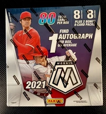 2021 Panini Mosaic Mega Box 8 Packs, 80 Cards. 1 Auto Per Box On Average