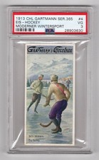 PSA 3 GARTMANN ICE HOCKEY 1913 Victorian Trade Card
