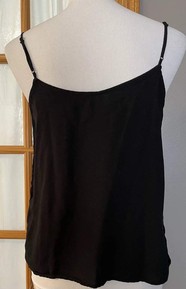 90S Y2K Banana Republic Tank Top Women’s Cami M Black Goth Clubwear Sexy - Image 4 of 4