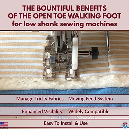 Open Toe Walking Foot for Quilting & Sewing - Fits Low-Shank Machines - Picture 4 of 6