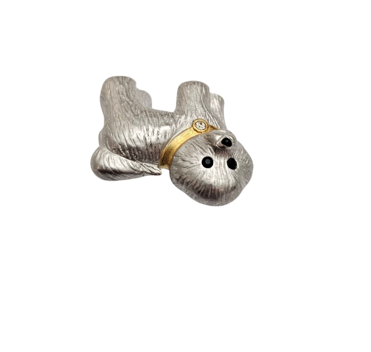 Premier Designs Rhinestone Collar Bichon Frise Dog Brooch Pin, Signed View 5