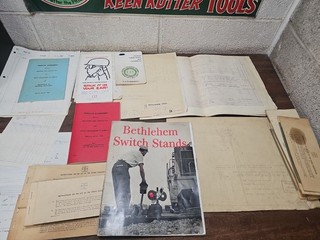 K608 VINTAGE BETHLEHEM STEEL Literature Paperwork Lot Employee Tool box