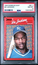 1990 Donruss MVP #BC-1 BO JACKSON PSA 8 Kansas City Royals & Los Angels Raiders