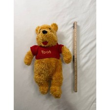Disney Store Winnie the Pooh Plush 15 Inch Golden Yellow Red Knit Sweater