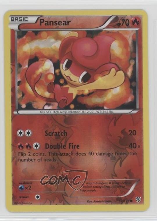 Pansear Reverse Foil Pokémon Black & White Plasma Storm #19