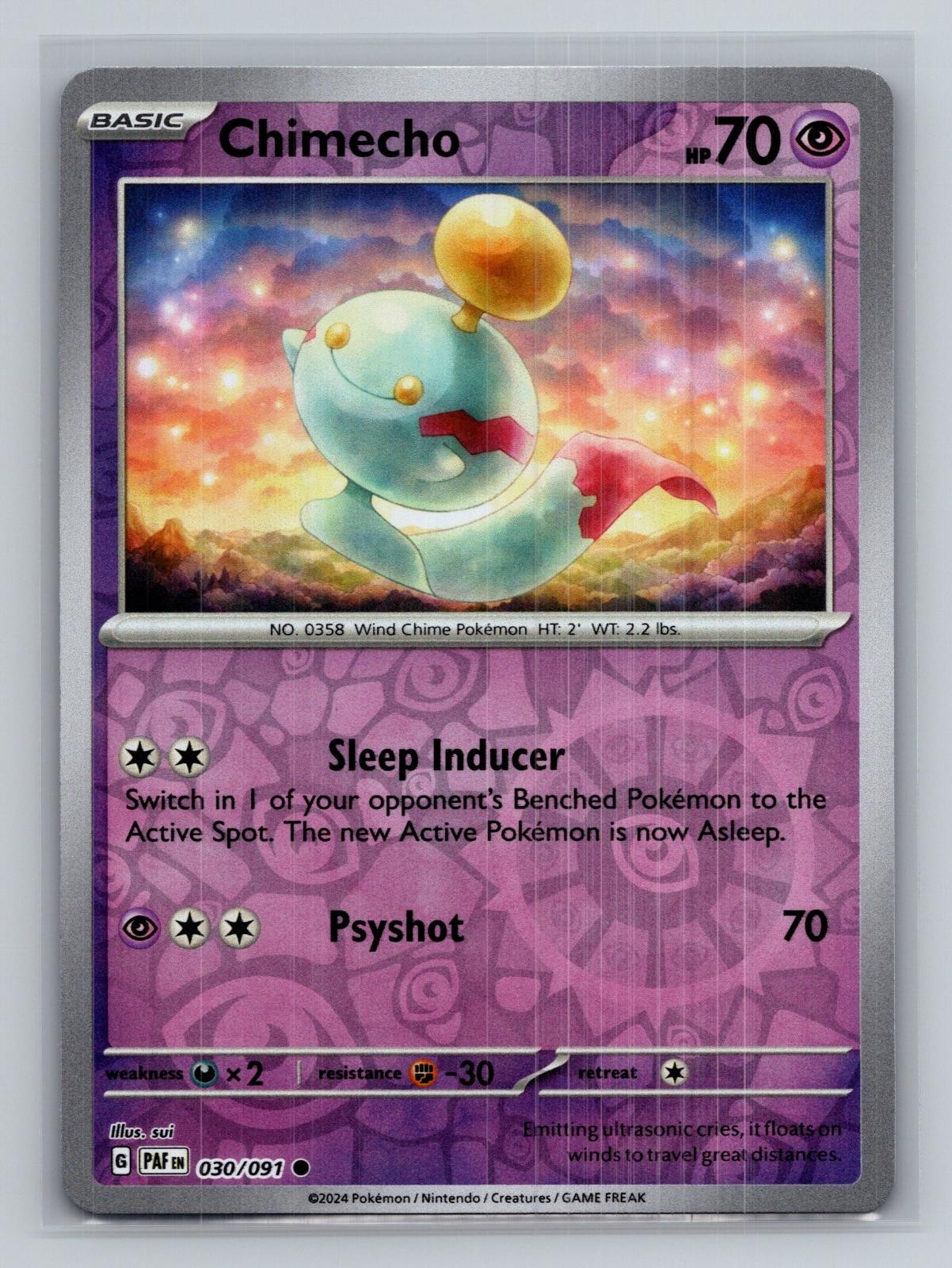 CHIMECHO 030/091 Paldean Fates REVERSE HOLO NM