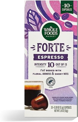 Forte Espresso Pods, Floral Aromatics & Smoky Notes, 10 Count