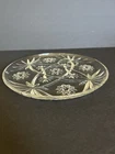 Set 2 Vintage Anchor Hocking Clear Cut Glass Star Of David Sandwich Plates EUC