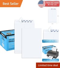 6x9 Self Seal Security Envelopes - 250 Count White Paper Mailing Storage