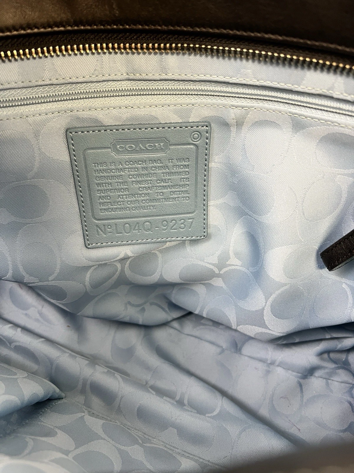 BORSA TOTE BAG COACH PELLE NERA FINITURA VERNICE LG GALLERY SHOPPER 9237 RARA!