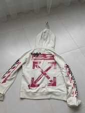 Off-White Hoodie White Pink Arrows  Size S  Authentic  With Tags