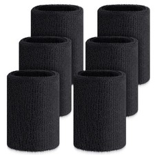 6 PCS 4 Inch Wrist Sweatbands, Cotton, Elastic, Tennis, Gymnastics, Football