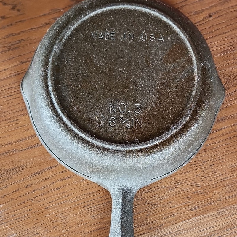 Vintage Cast Iron No. 3 Flat-Bottomed Made in USA Gas Electric Induction