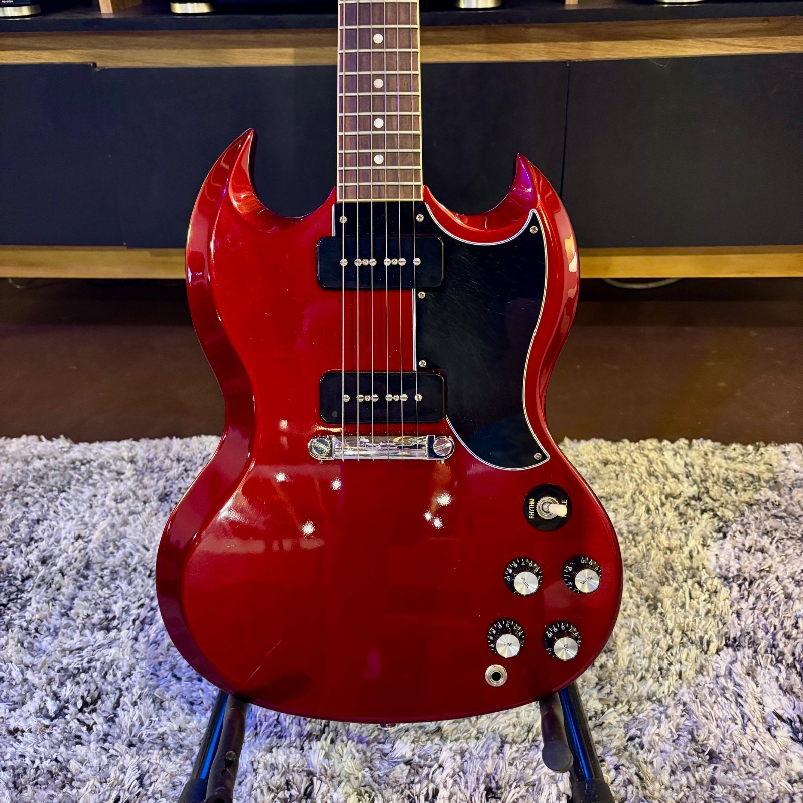 Gibson SG Dual P90 Vintage Sparkling Burgundy Rare Color Excellent Condition