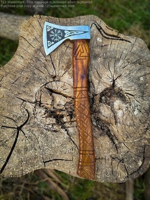 Snowflake Axe Medieval Viking Gothic Fantasy W Wooden Handle Heavy Duty Gift BF