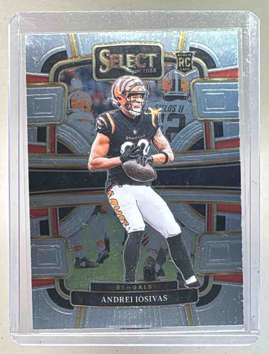 Andrei Iosivas 2023 Panini Select #21 Black and Red Prizm Die Cut RC Concourse