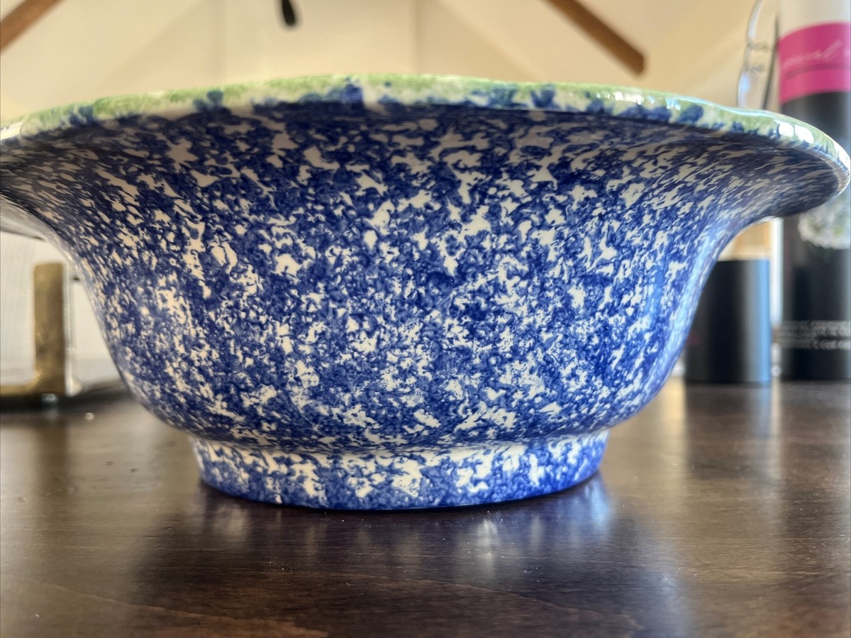 Molly Dallas SPLATTERWARE ~ MOLLY'S COWS ~ Blue Serving BOWL 11.25
