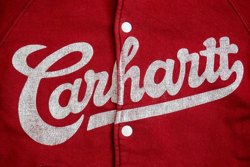 Carhartt Vintage Script Baseball Jacket Jacke Distressed College Bomber Rot S - Bild 3 von 14