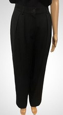 Giorgio Armani Le Collezioni Women's High Rise Pleated Dress Pants Black Size 10