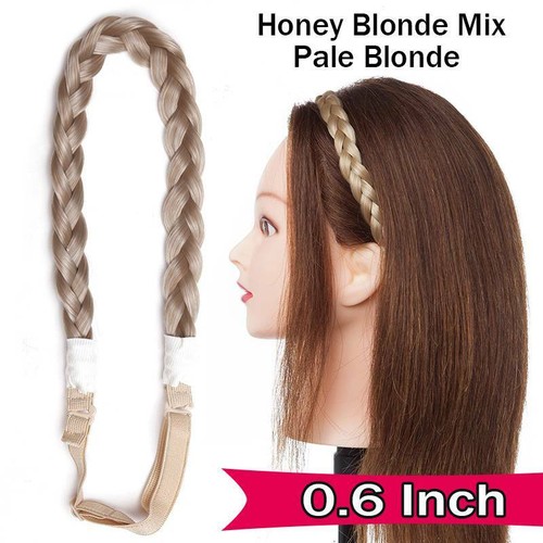 Lady Elastic Fiber Headband Hairband Plaited Braided Hair Band Hair Extension - Picture 18 of 36