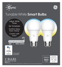 C by GE A19 Smart Light Bulb Tunable White 2 Pack set home lighting alexa google