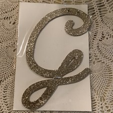 NIP 2016 Pottery Barn Kids silver cursive letter G kids room George 10"x6.5"