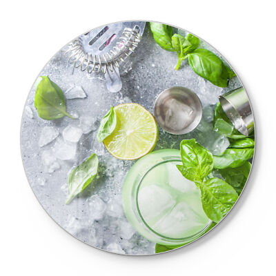 DEQORI Schneidebrett Glas 'Cocktail: Gin Basil Smash' Schneideplatte, v. Größen